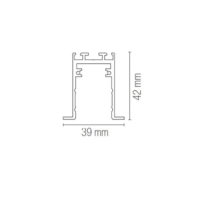 Binario sistema di montaggio ad incasso con cornice DAVINCI-INC-2M finitura bianca-nera 48V 2 METRI Binario sistema di montaggio ad incasso con cornice DAVINCI-INC-2M finitura bianca-nera 48V 2 METRI
